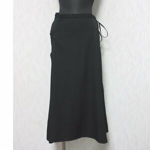  прекрасный товар 18SS YOHJI YAMAMOTO Yohji Yamamoto шерсть 100% LAP способ дизайн длинная юбка FW-S19-822 1 черный *