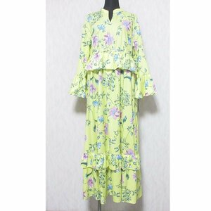  unused 22SS GRACE CONTINENTAL Grace Continental long height long sleeve flower frill One-piece 36 yellow *