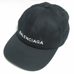 美品 BALEMCIAGA バレンシアガ Classic logo ロゴ刺繍 ベースボールキャップ 帽子 452245 L58 ブラック ◆
