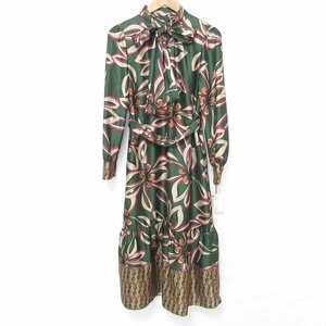  unused 23AW GRACE CONTINENTAL Grace Continental online complete sale model retro flower print One-piece size 36 green *