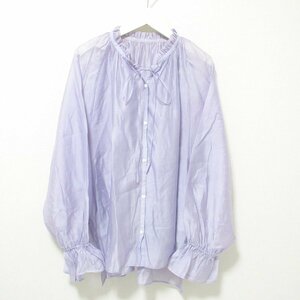  almost beautiful goods 23SS ROPE' Rope rom and rear (before and after) 2WAY stand frill sia- blouse long sleeve shirt 38 purple 061 *