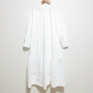  beautiful goods ROPE Rope long sleeve band color long height maxi height tia-do shirt One-piece 38 white *