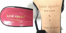 新品同様 kate spade new york ケイトスペード エナメル スリングバック オープントゥ サンダル ミュール 5 22cm相当 ブラック_画像9