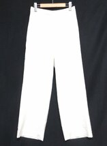 美品 23AW theory セオリー Sleek Flannel Clean ST Pullon GH ウール100％ ギャザー フランネル ワイド イージーパンツ S ホワイト_画像1