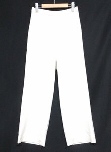 美品 23AW theory セオリー Sleek Flannel Clean ST Pullon GH ウール100％ ギャザー フランネル ワイド イージーパンツ S ホワイト