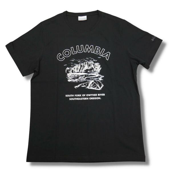 即決☆コロンビア テント グラフィック Tシャツ BLK/Lサイズ 半袖 送料無料 ブラック 黒 速乾 ドライ UPF25 紫外線カット キャンプ
