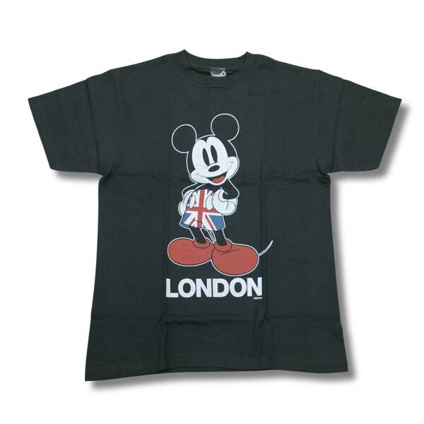 即決☆スパシオ ミッキーマウス ロンドン BLK/Sサイズ 半袖Tシャツ 送料込みフットサル サッカー ロンドン オリンピック ブラック 黒