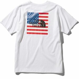 即決☆ノースフェイス ナショナル フラッグ 半袖Tシャツ WHT/Mサイズ 送料無料 ホワイト 白 スクエア ロゴ アメリカ国旗