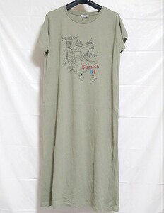 Ansel リラFree 半袖 Tシャツ ワンピース フランス パリ フレンチブルドッグ レディース M〜Lサイズ
