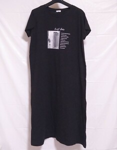 Ansel リラFree 半袖 Tシャツ ワンピース ブラック レディース M〜Lサイズ