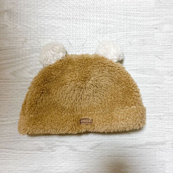 ベビー、赤ちゃん用クマさん帽子48cm☆状態綺麗ﾃﾞｽ☆秋冬におすすめ！