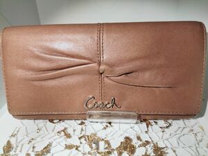 送料無料！COACH/コーチ/ブラウンレザー/長財布