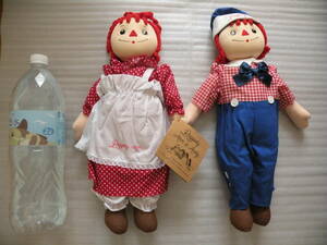 ★未使用品！Raggedy Ann&Audy(ラガディ アン＆アンディ) 人形２体 高さ４５センチ★