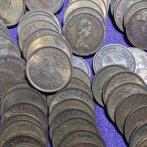 ♪ 100枚セット 香港 香港ドル 10セント黄銅貨 香港一毫 1980年（特年，5枚） エリザベス2世 ♪の画像5