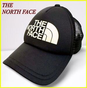 【美品】THE NORTH FACE ザノースフェイス ベースボールキャップ キャップ 帽子 FREE ポリエステル メッシュ ブラック 黒 男女兼用 NN014