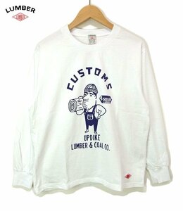 新品 ランバー ロングＴシャツ 白S おじさん LUMBERロンt 222376 アウトドア DIY カスタム ロンt カットソー