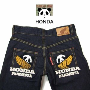 新品 ホンダ×パンディエスタ デニム W36 スリムストレート ストレッチ HONDA公式コラボ WINGロゴ刺繍 PANDIESTA 新着 533512