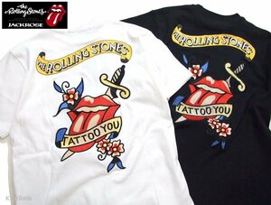 新品 ローリングストーンズTシャツ 白XL 刺繍 TATOO ジャックローズ ロック バンド メンズt カットソー 新着 523566 ROLLING STONES