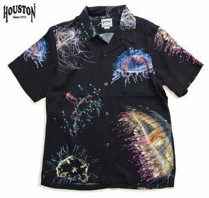 新品 HOUSTON アロハシャツ クラゲ L ヒューストン くらげ柄シャツ 水族館 ジェリーフィッシュ メンズアロハ 40982 新着