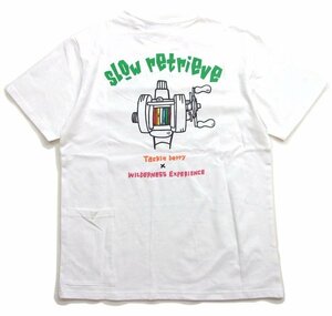 新品 タックルベリー×WD ポケットTシャツ 白L 釣りガール バス釣りt カットソー リール柄半袖tシャツ WILDERNESS EXPERIENCE