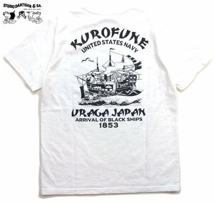 新品 ダルチザン 黒船U.S.N半袖Tシャツ 白XL 日本製 黒船tシャツ STUDIO D' ARTISAN メンズtシャツ カットソー 8118
