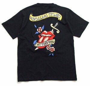 新品 ローリングストーンズTシャツ 黒XL 刺繍 TATOO ジャックローズ ロック バンド メンズt カットソー 新着 523566 ROLLING STONES