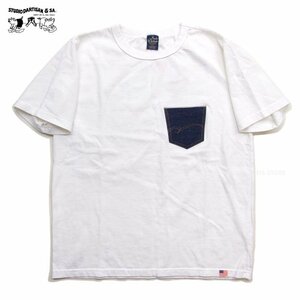 新品 ダルチザン デニムポケットTシャツ 白XL 日本製 STUDIO D' ARTISAN メンズtシャツ カットソー 8135A 新着