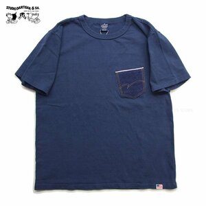 新品 ダルチザン デニムポケットTシャツ 紺M 日本製 STUDIO D' ARTISAN メンズtシャツ カットソー 8135A 新着