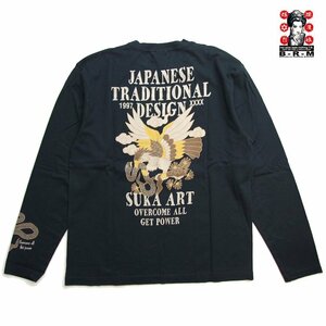 新品 爆裂爛漫娘 ロングTシャツ 黒46 3l スカジャンデザイン エフ商会 バクレツ長袖t メンズ カットソー 236