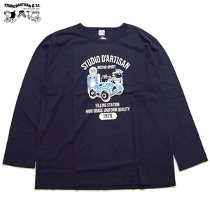 新品 ダルチザン 大きいロングTシャツ ネイビー 5L 4XL 日本製 バイカー メンズロンt カットソー STUDIO D' ARTISAN 8077A