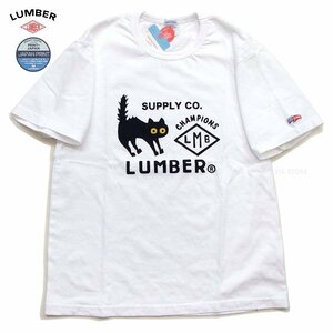 新品 ランバー Tシャツ 白XL ビックリ猫 LUMBER ねこtシャツ メンズレディースt ネコ 男女兼用 カットソー 241431