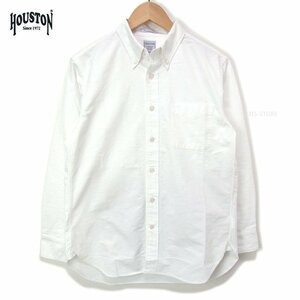 新品 HOUSTON オックスフォードシャツ 白M ヒューストン 長袖シャツ メンズシャツ カジュアル ワークシャツ 41065 新着