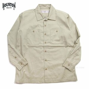 新品 HOUSTON ツイルワークシャツ カーキL ヒューストン アメカジ 長袖シャツ メンズシャツ カジュアルシャツ 41073 新着