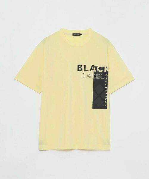 新品 ブラックレーベル クレストブリッジ シャドー チェック ロゴ グラフィック Tシャツ イエロー【LL】半袖 BLACKLABEL CRESTBRIDGE 黄色