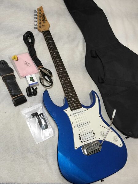 Ibanez ストラトタイプ メタリックブルー オマケ多数ケース付き 初心者最適 エレキギター Stratocaster