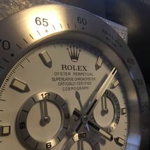 ロレックス　DAYTONA デイトナ　壁掛け時計　新品　未使用　シルバー　オイスター　サブマリーナ　ROLEX 展示用　非売品　即決　銀×白_画像4