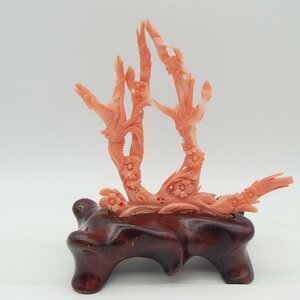 * peach ... tree ornament branch approximately 136g /.. coral coral *SF