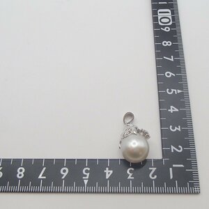 *mabe pearl pendant top pendant /PT900 D0.04ct weight approximately 6.9g circle sphere 12.6./ pearl accessory *KI