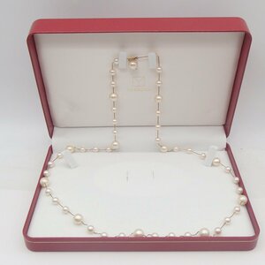 *YASHIMA pearl necklace /K18 750 approximately 31.7g circle sphere 9.7./ pearl accessory box *RT