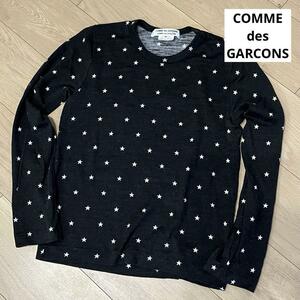  Comme des Garcons звезда рисунок трикотажный джемпер с длинным рукавом tops long T черный чёрный XS