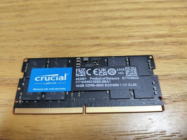 Crucial DDR5-4800 ノート用メモリ SODIMM CL40