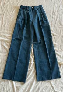 【1000円スタート 試着のみ】Ernie Palo アーニー パロ 22AW Corduroy wide slacks コーデュロイワイドスラックスパンツ ブルー 38 