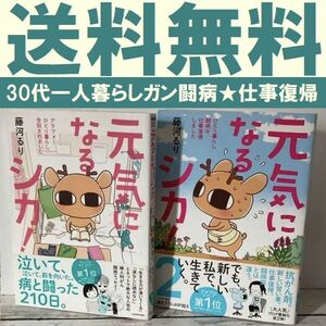 送料無料 2冊 元気になるシカ！2　ひとり暮らし闘病中仕事復帰 藤河 るり アラフォーひとり暮らし、告知されました メディアファクトリー