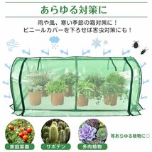 1円 ビニールハウス ガーデンハウス フラワーハウス 家庭菜園 1段 横長 小型 家庭用 簡易温室 菜園 花壇 雨よけ 霜よけ 花 DIY ny621_画像10