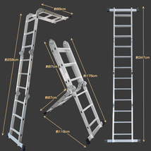 【期間限定セール】はしご 3.5m 伸縮 脚立 作業台 アルミ 折りたたみ 梯子 ハシゴ ラダー セット 高所 足場 洗車 剪定 雪下ろし DIY ny355_画像8