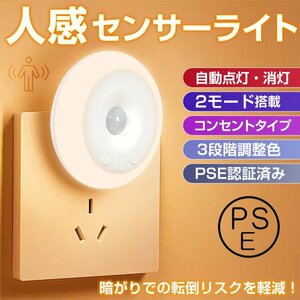 送料無料 センサーライト 人感センサーライト 室内 コンセント 人感 防犯 クローゼット ダウン トイレ 玄関 キッチン フットライト sl098