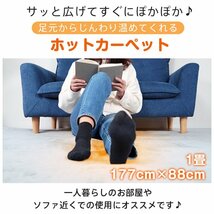 訳あり送料無料 ホットカーペット 1畳 節電 ダニ退治 温度調節 1分速暖 電気カーペット こたつ 電気マット タイマー機能 ペット sg095-w_画像2