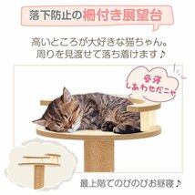 1円 キャットタワー 木製 スリム 大型猫 シニア猫 据え置き 省スペース コンパクト ハンモック 多頭飼い 小型 爪研ぎ ハウス 展望台 pt085_画像5