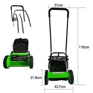  limited time! sale middle lawnmower manual reel type barber's clippers 5 sheets blade . width 300mm. height adjustment possibility hand pushed . lawn grass raw garden . repairs mowing . power supply un- necessary ..ny090