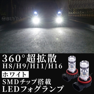 大人気 ホワイト H8 H11 H16 LED フォグランプ 2個 12v 24v フォグライト 送料無料 送料無料